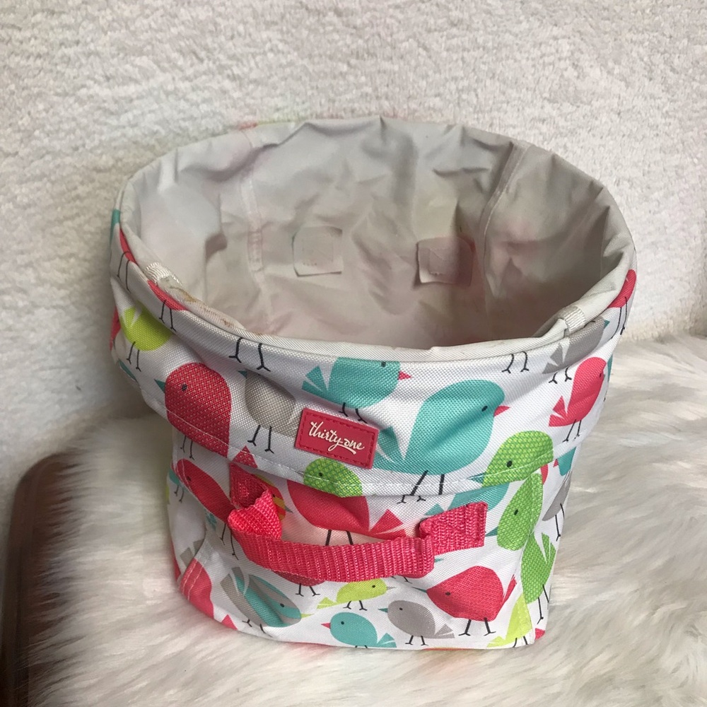 thirty-one Pink & Teal Bird Print Fabric Storage Bin - Picture 2 of 5
